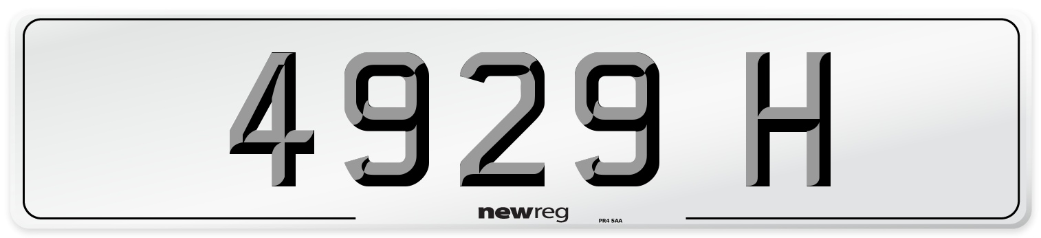 4929 H Number Plate from New Reg